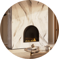 Kitchen Fireplace | GraniteLand USA Kitchen & Bath